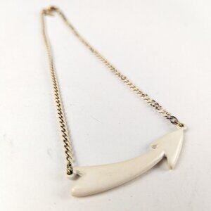 Vintage Monet White Arrow Chain Necklace
